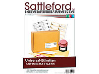 Sattleford 1200 Adress-Etiketten 96,5x42,3 mm für Laser/Inkjet; Vorgestanzte Visitenkarten Vorgestanzte Visitenkarten 