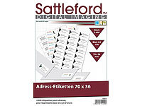 Sattleford 2400 Adress-Etiketten 70x36 mm Universal für Laser/Inkjet; Vorgestanzte Visitenkarten Vorgestanzte Visitenkarten Vorgestanzte Visitenkarten Vorgestanzte Visitenkarten 