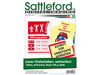 Sattleford 5 Klebefolien wetterfest A4 für Laserdrucker weiß; Drucker-Etiketten Drucker-Etiketten Drucker-Etiketten 