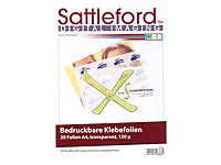 Sattleford 20 Klebefolien A4 transparent für Inkjet; Drucker-Etiketten Drucker-Etiketten Drucker-Etiketten 
