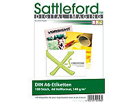 Sattleford 100 Etiketten A6 105x148,5 mm für Laser/Inkjet; Vorgestanzte Visitenkarten 