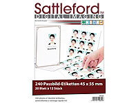 Sattleford 240 Bewerbungsfoto-Etiketten hochglänzend 45x55 mm; Vorgestanzte Visitenkarten Vorgestanzte Visitenkarten Vorgestanzte Visitenkarten