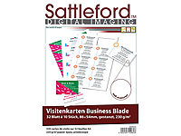 Sattleford 320 Visitenkarten weiß strukturiert Inkjet/Laser 230 g/m²; Drucker-Etiketten 