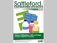 Sattleford 350 Adress-Etiketten 105x41 mm Universal für Laser/Inkjet; Vorgestanzte Visitenkarten 