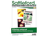 Sattleford 25 Etiketten A4 210x297 mm für Laser/Inkjet
