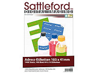 Sattleford 1400 Adress-Etiketten 105x41 mm Universal für Laser/Inkjet; Vorgestanzte Visitenkarten 