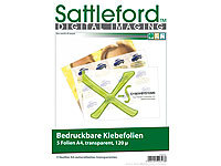 Sattleford 5 Klebefolien A4 transparent für Inkjet; Drucker-Etiketten Drucker-Etiketten Drucker-Etiketten 