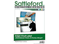 Sattleford 4 Vinyl-Klebefolien für Inkjet-Drucker, wetterfest, DIN A4,  weiß