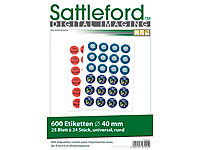 Sattleford 600 Etiketten rund 40 mm für Laser/Inkjet; Vorgestanzte Visitenkarten Vorgestanzte Visitenkarten 