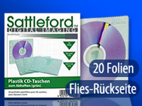 Sattleford 20 Folien-Taschen für 40 CDs, grün, mit Vlies, abheftbar