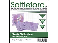 Sattleford 20 Folien-Taschen für CDs, Farbe lila, mit Vlies, abheftbar