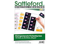 Sattleford 150 Business-Visitenkarten mit glatten Kanten, Laser & Injekt, 250g/m²