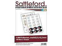 Sattleford 1800 Etiketten oval 63,5x42,3 mm für Laser/Inkjet