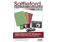 Sattleford 7200 Inkjet-Etiketten für SD-Karten glossy Fotoqualität; Vorgestanzte Visitenkarten 
