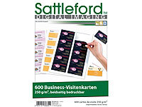 Sattleford 600 Business-Visitenkarten 86 x 54 mm, beidseitig bedruckbar, 250 g/m²; Drucker-Etiketten Drucker-Etiketten 