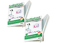 Sattleford 100 Inkjet-Overhead-Folien, DIN A4, transparent, 115 µm, Sparpack; Vorgestanzte Visitenkarten 